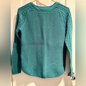 LOFT Woman’s Sz Sm Teal Cotton Long Sleeve Sweater